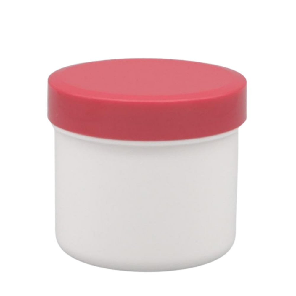 75g/90ml Schraubdose weiß mit rotem Verschluss