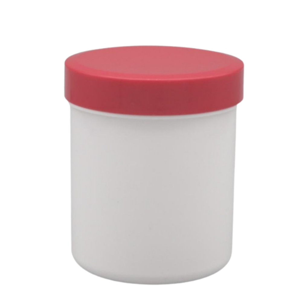 100g/125ml Schraubdose weiß mit rotem Verschluss