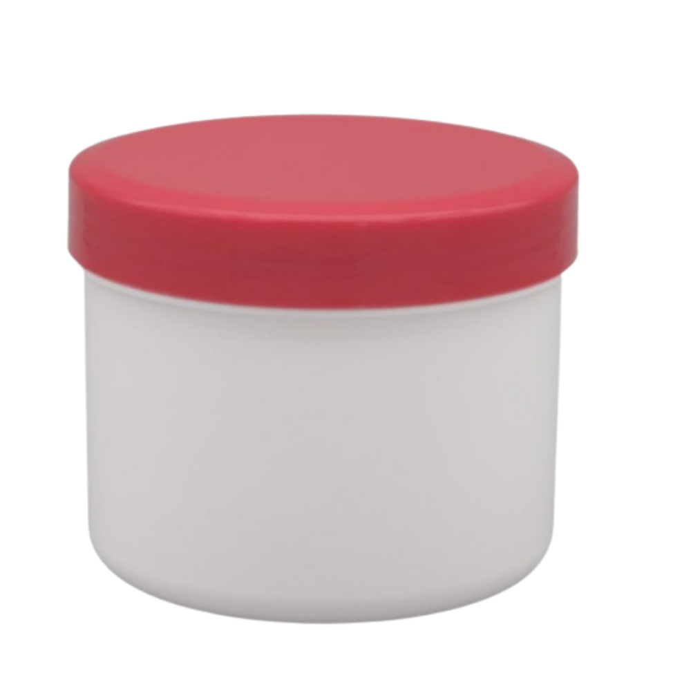 300g/375ml Schraubdose weiß mit rotem Verschluss