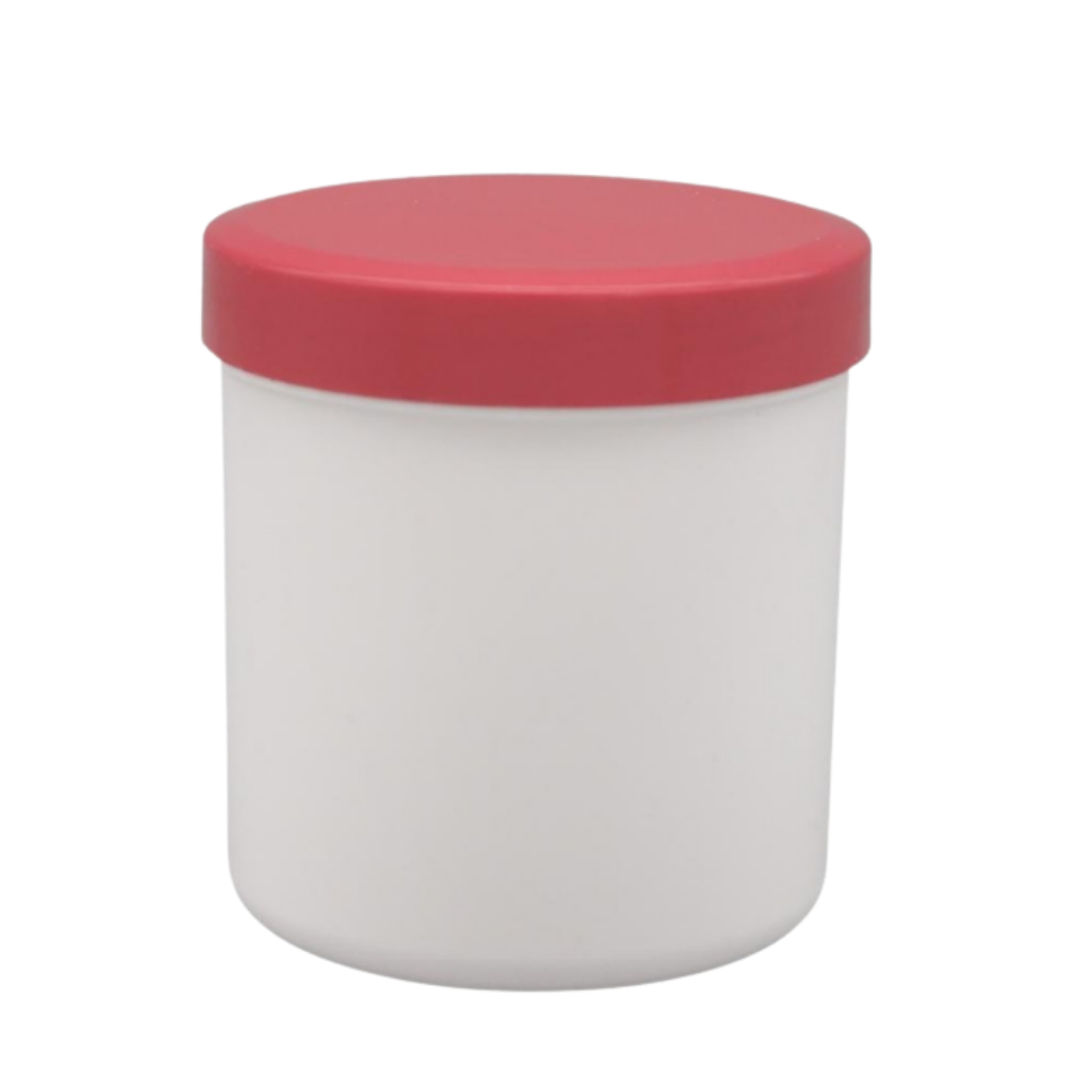 200g/250ml Schraubdose weiß mit rotem Verschluss