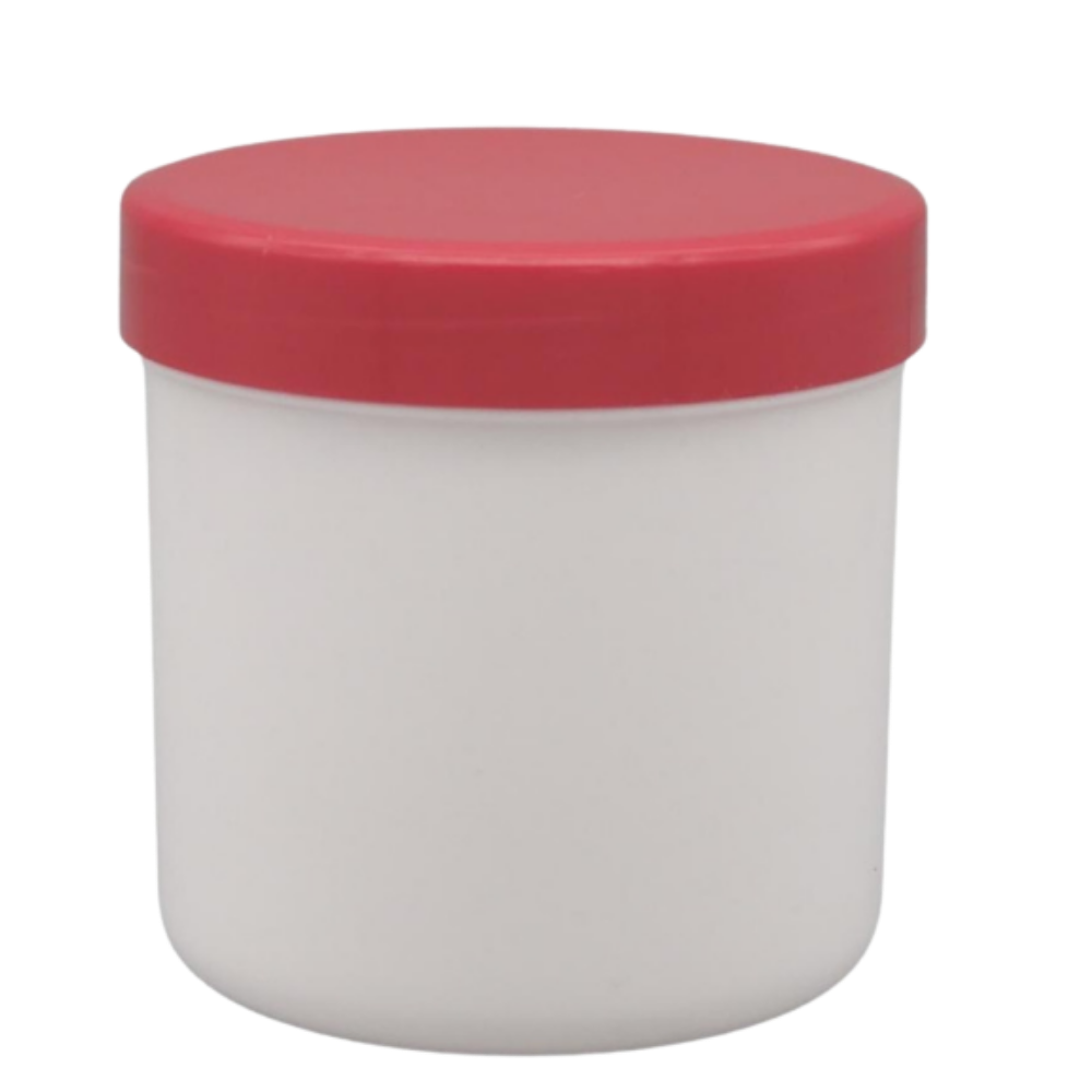250g/310ml Schraubdose weiß mit rotem Verschluss