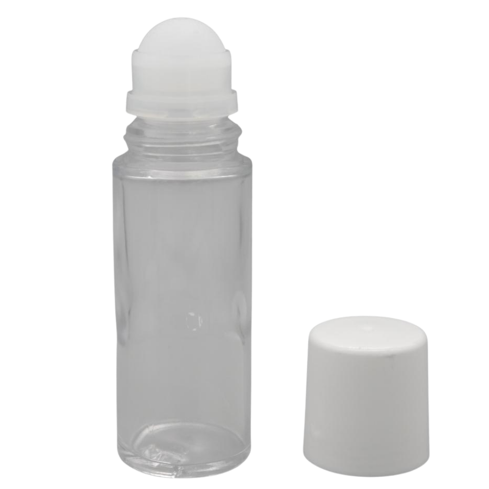 75ml Roll-on Flasche, Fitment natur, Schraubkappe weiß