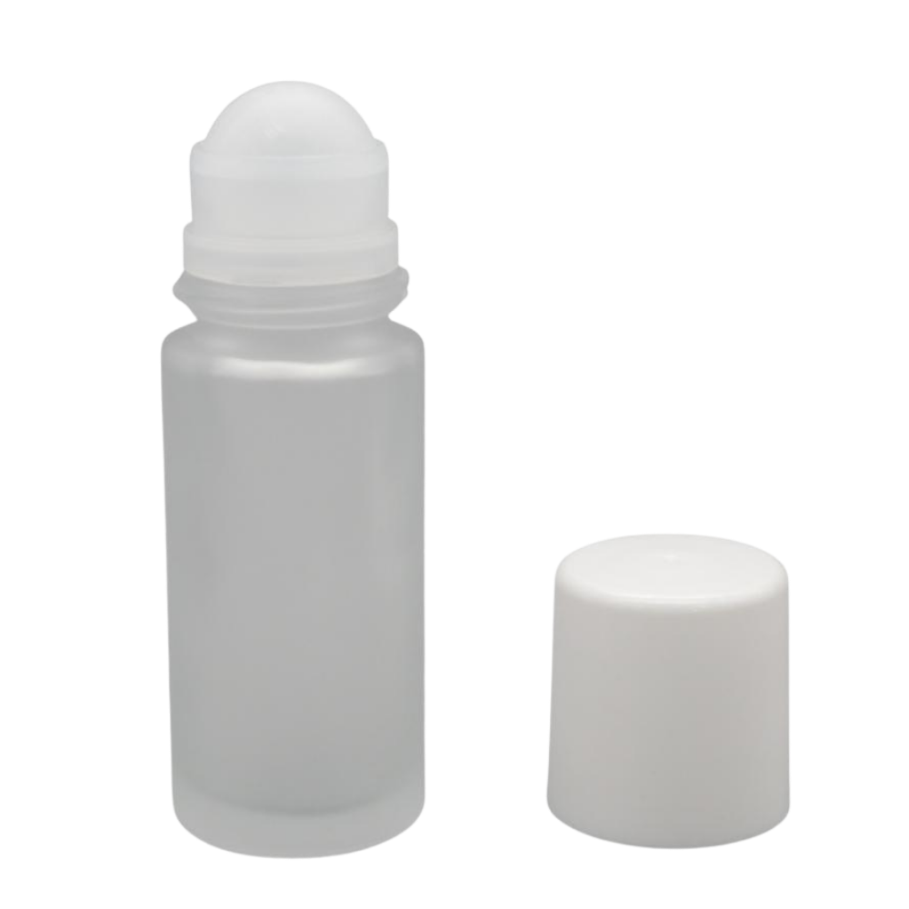 50ml Roll-on Flasche, Fitment natur, Schraubkappe weiß