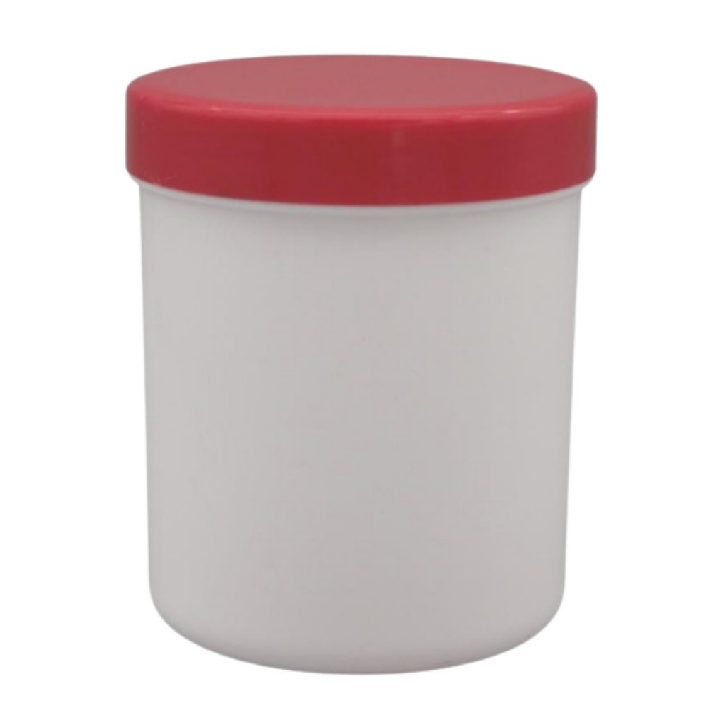 300g/375ml Schraubdose weiß mit rotem Verschluss
