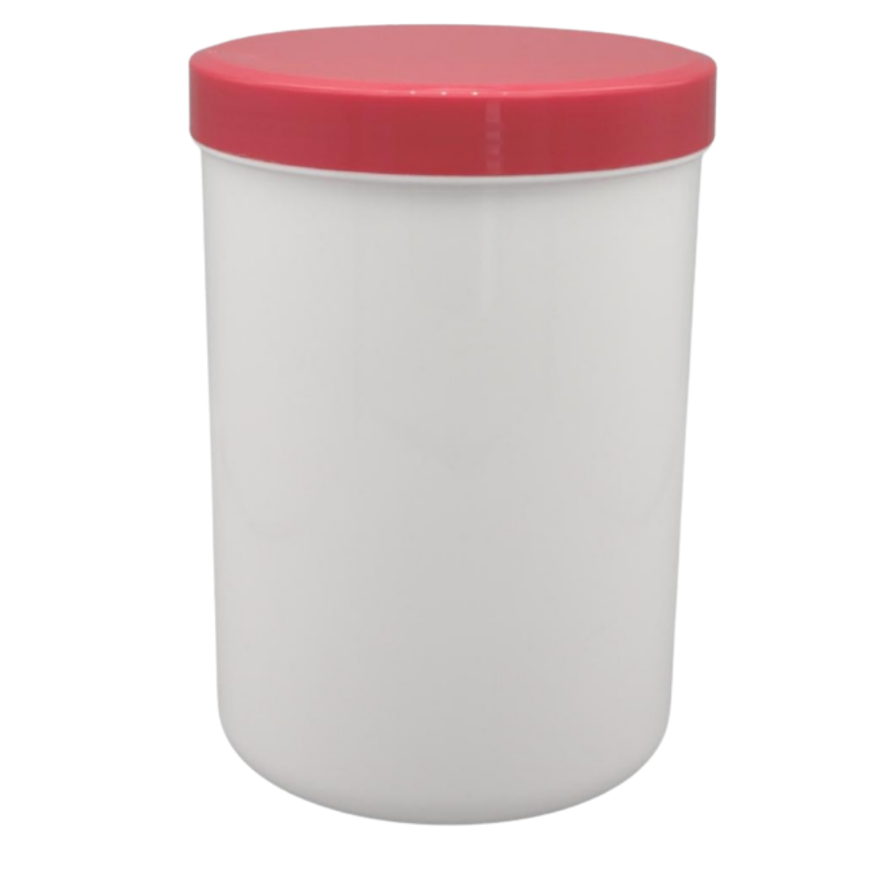 1000g/1250ml Schraubdose weiß mit rotem Verschluss