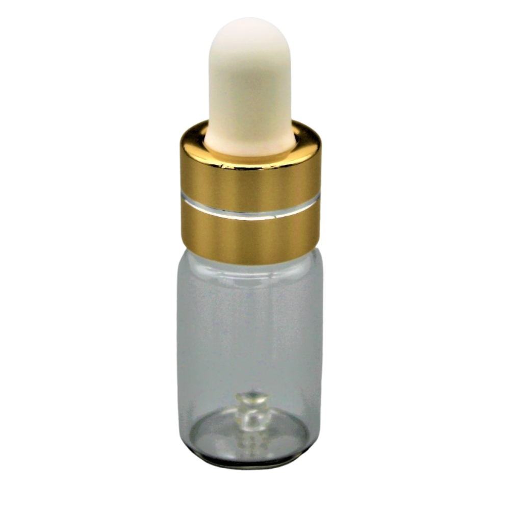 3ml Serumflasche klar inkl. Pipette gold